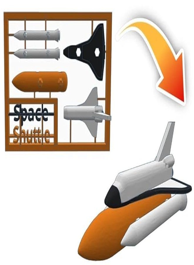 3D CRAFT Space Shuttle Model Kit, DIY Assembly Set, Multicolor Parts,Figure Toy - Image 3